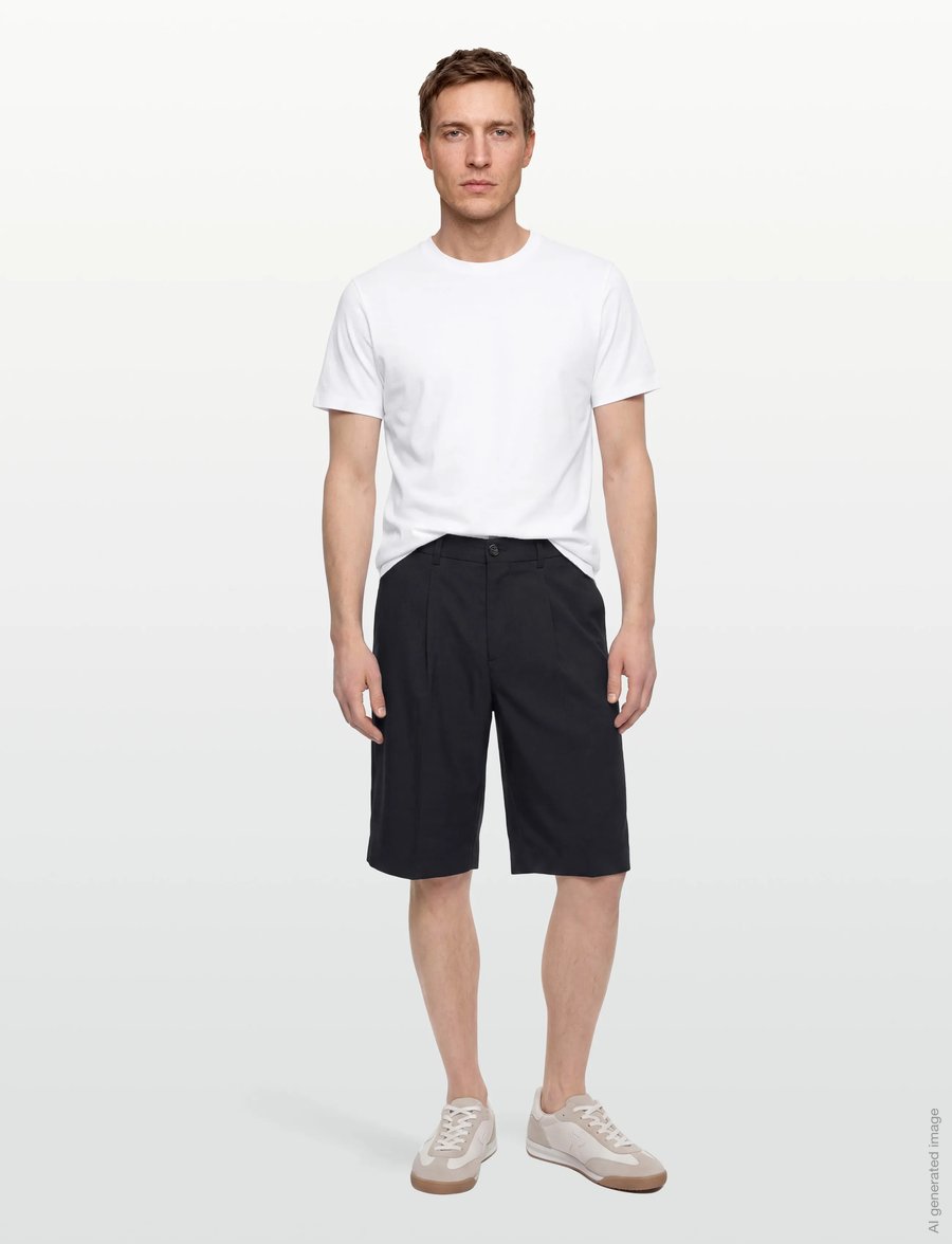 Lindbergh - Plain suit shorts - chinos shorts - navy - 0