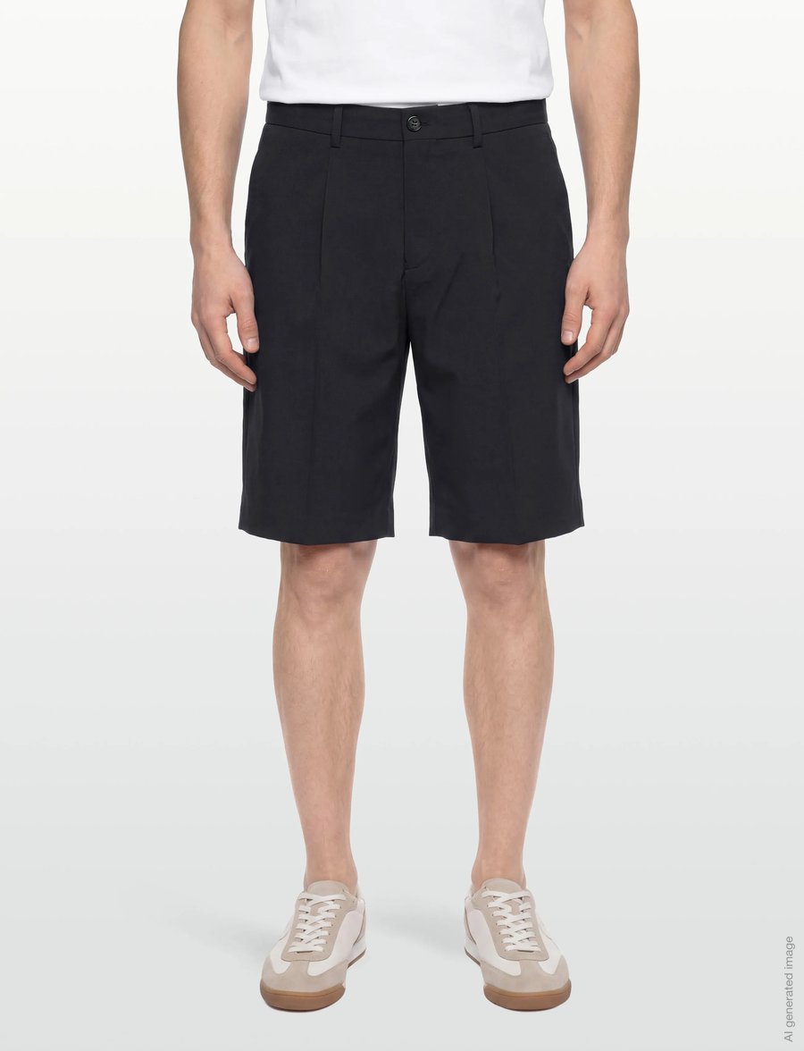 Lindbergh - Plain suit shorts - chinos shorts - navy - 3