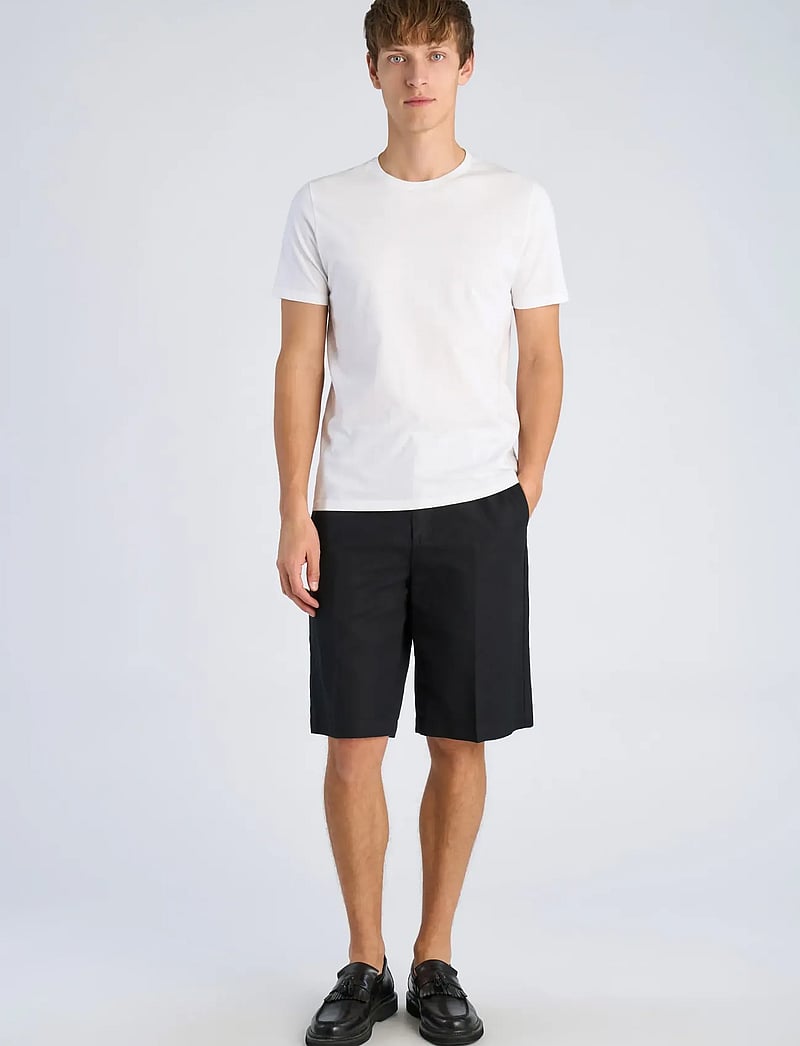 Lindbergh - Linen blend loose shorts - leinen-shorts - black - 0