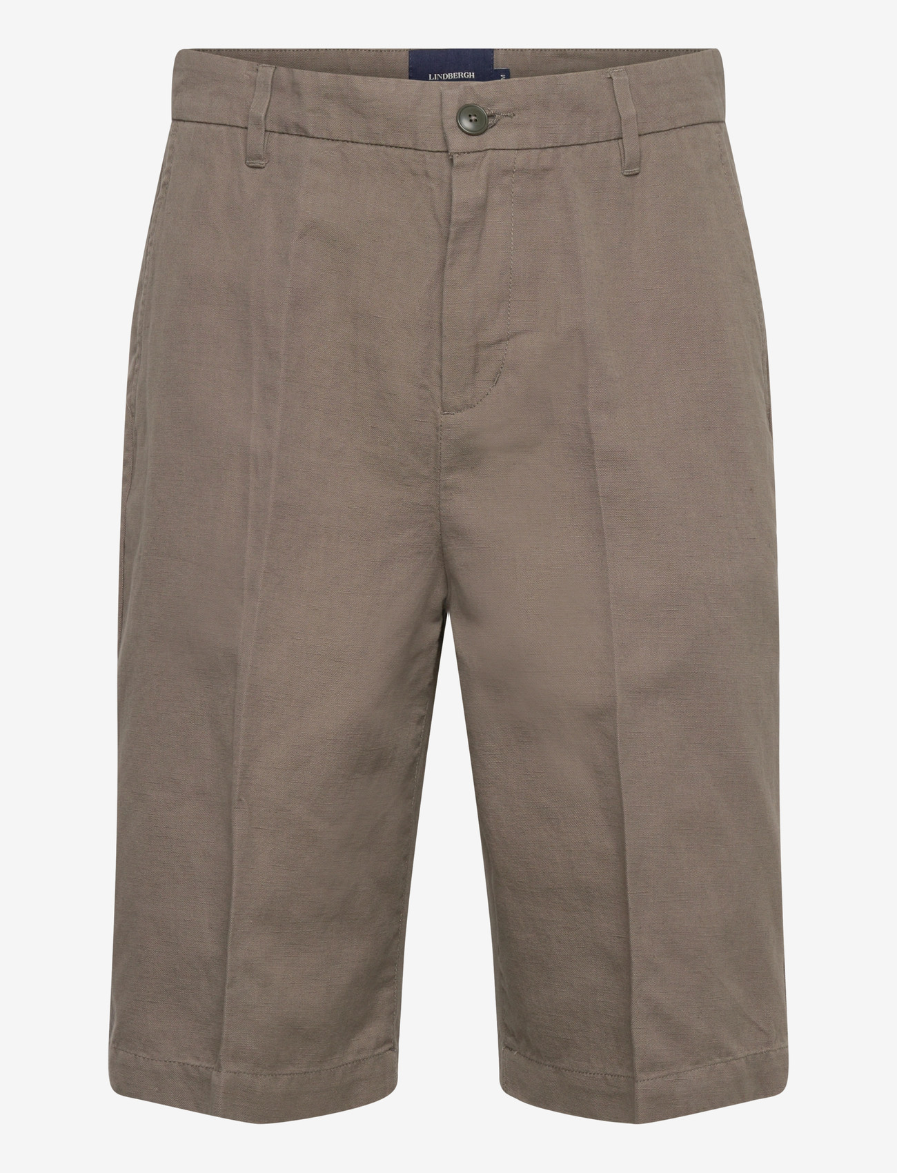 Lindbergh - Linen blend loose shorts - hørshorts - dk olive - 1