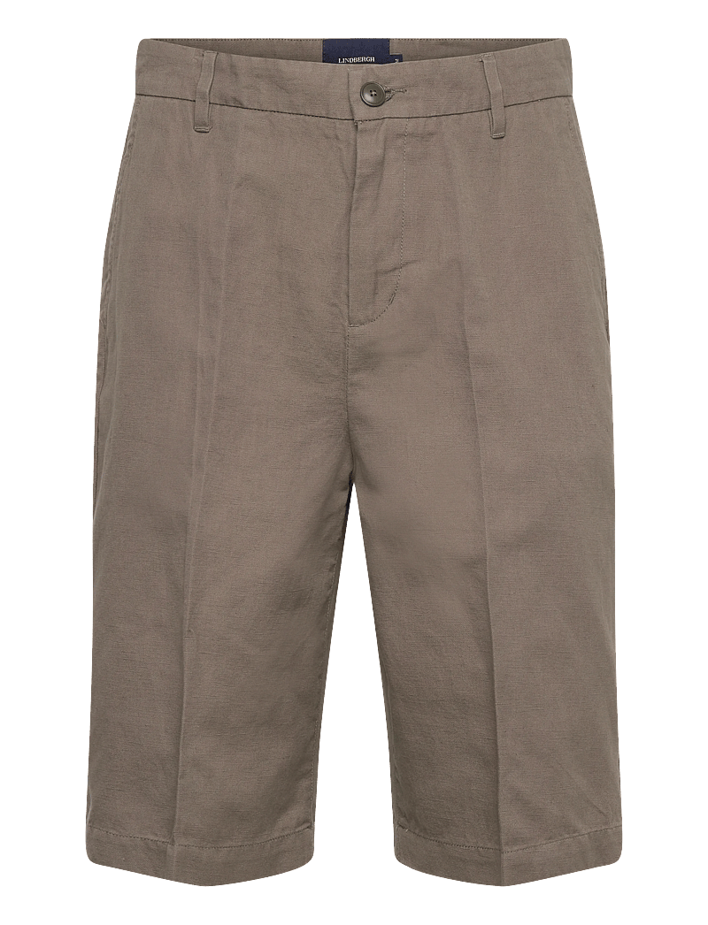 Lindbergh - Linen blend loose shorts - leinen-shorts - dk olive - 1