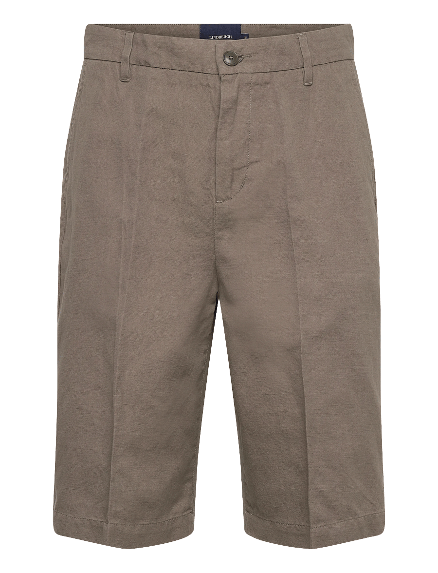 Lindbergh - Linen blend loose shorts - leinen-shorts - dk olive - 1