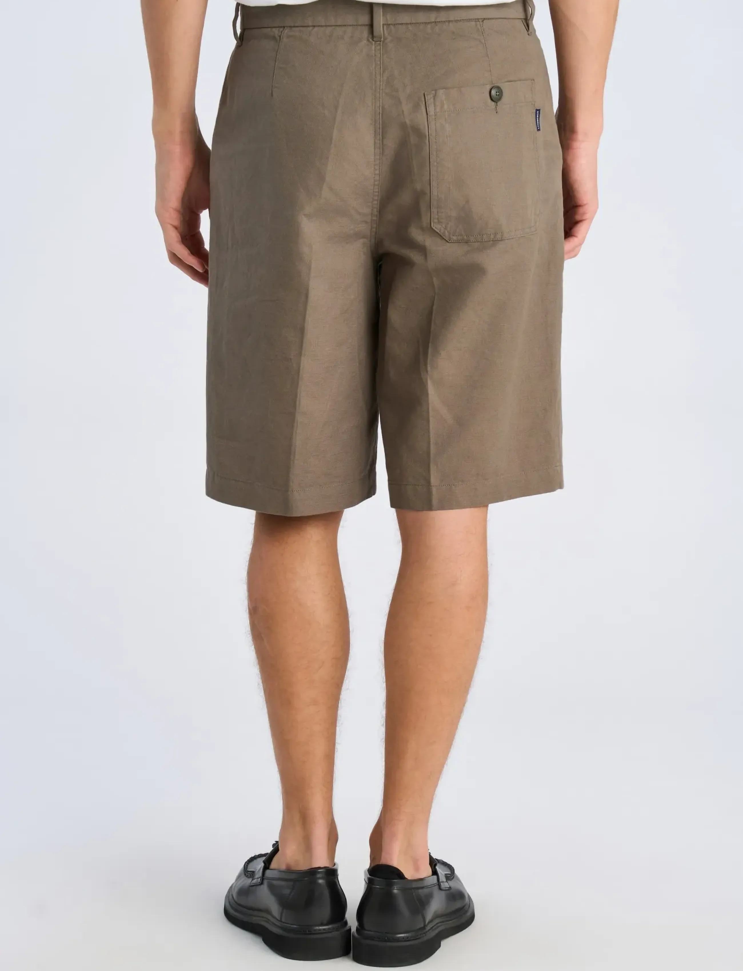 Lindbergh - Linen blend loose shorts - linased lühikesed püksid - dk olive - 4