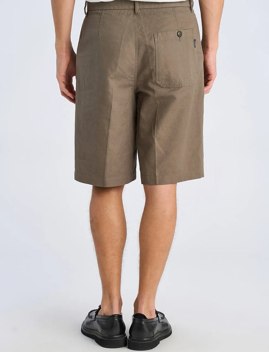 Lindbergh - Linen blend loose shorts - leinen-shorts - dk olive - 4