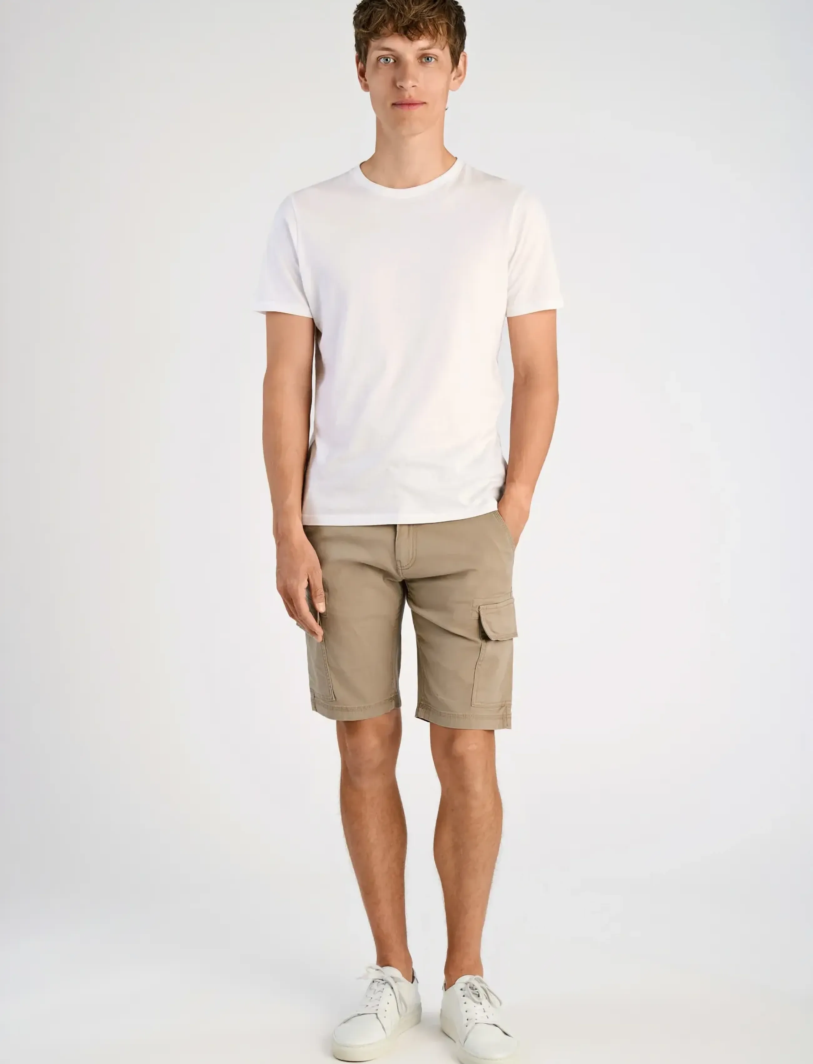 Lindbergh Superflex Cargo Shorts, Mænd, Cargo Shorts, Beige, Str: L