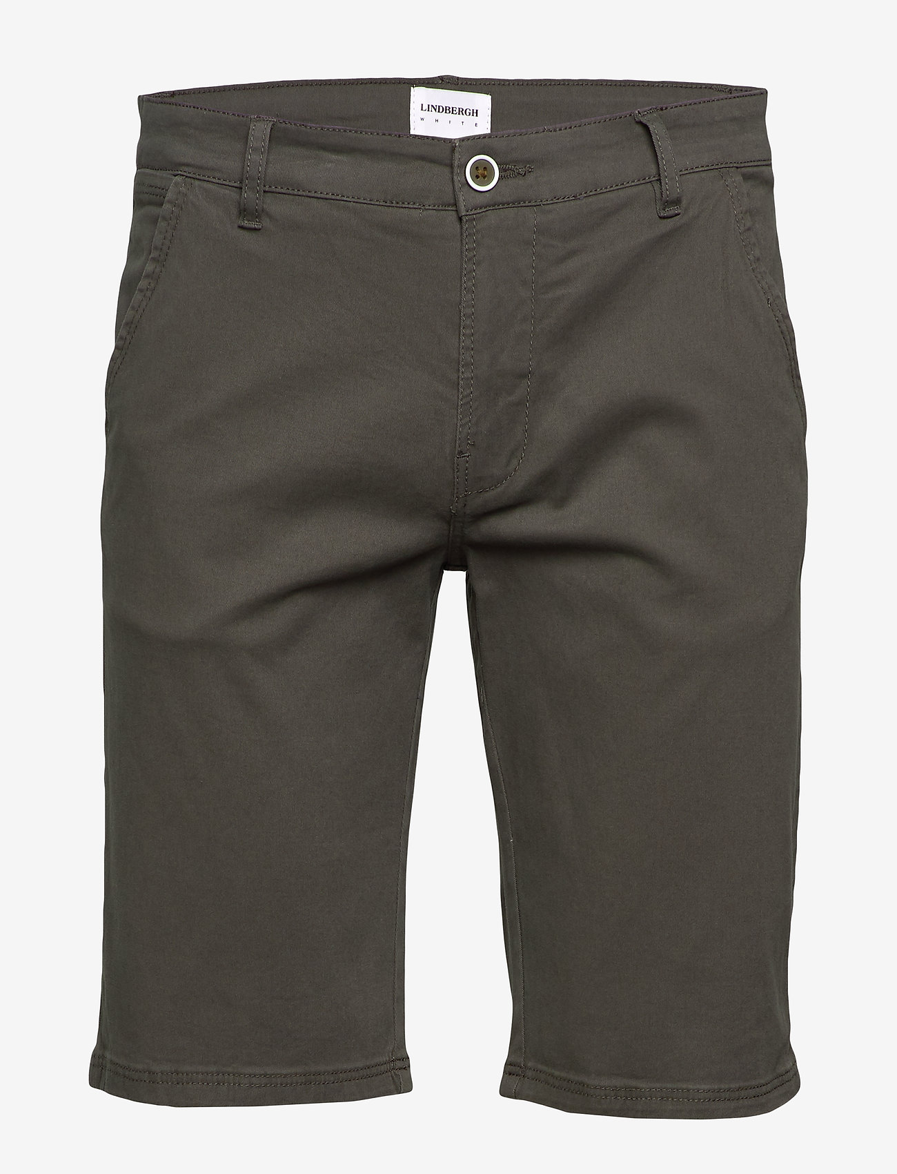 Lindbergh - Classic chino shorts w?. belt - dark army - 2
