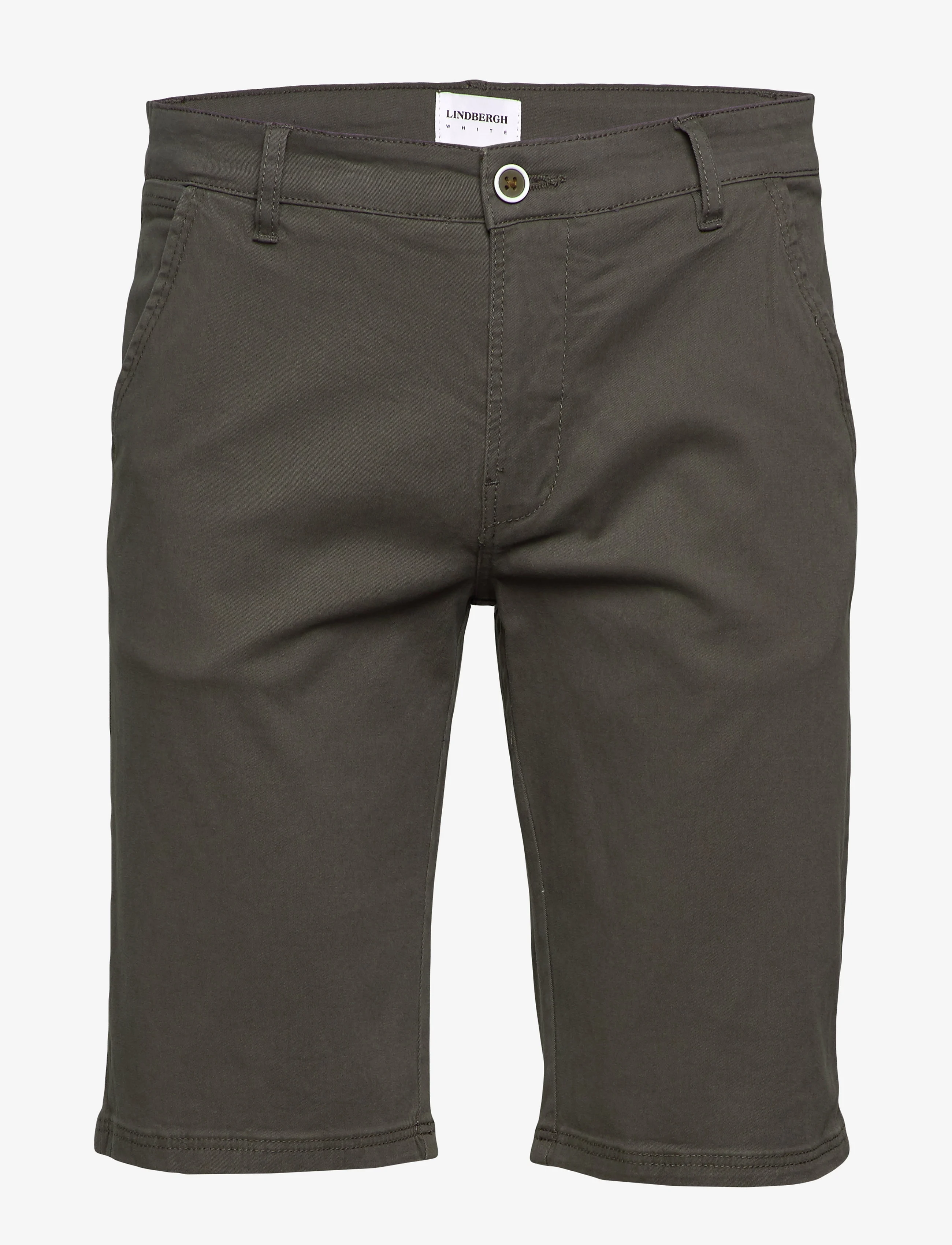 Lindbergh - Classic chino shorts w?. belt - Slim fit - chino lühikesed püksid - dark army - 2