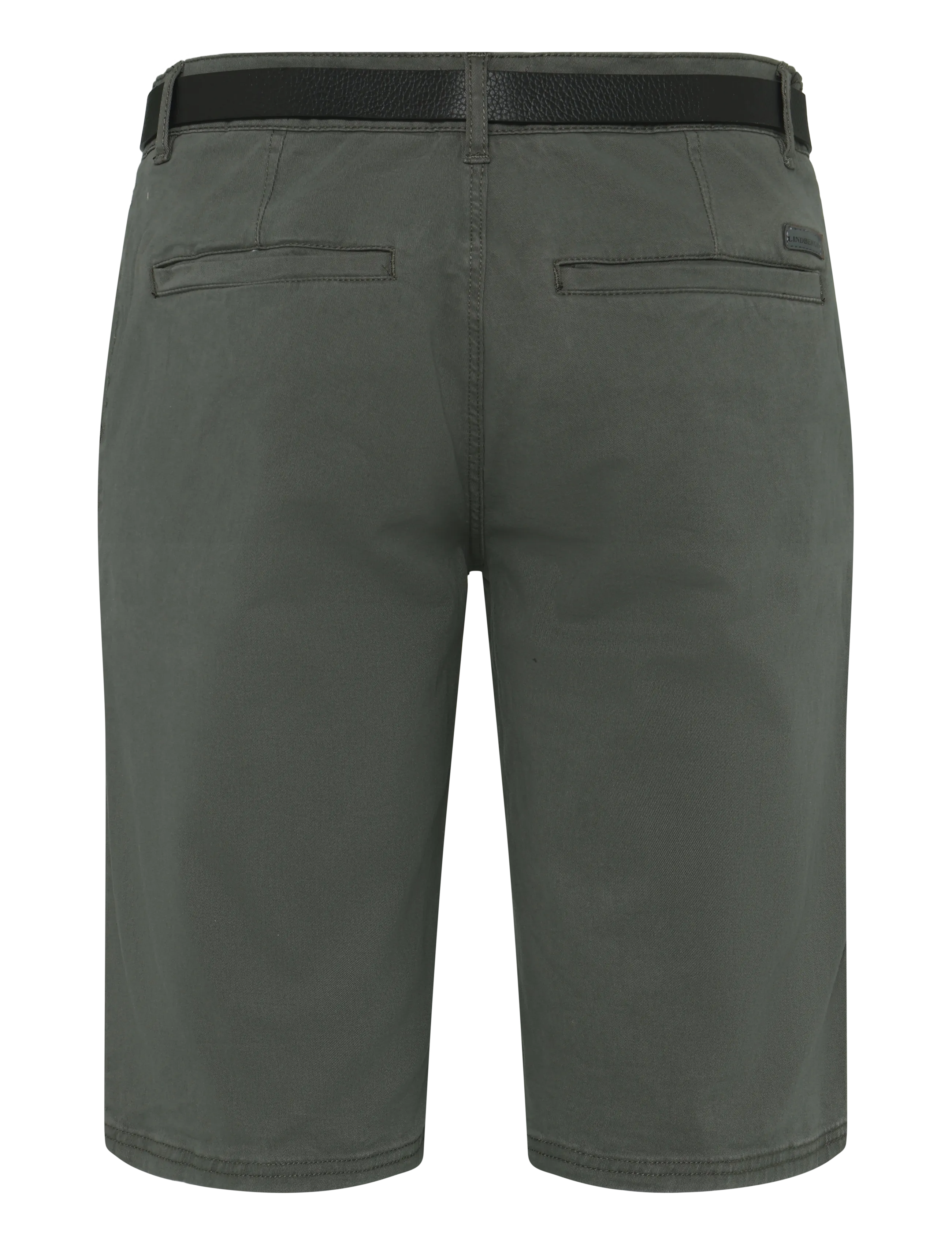 Lindbergh - Classic chino shorts w?. belt - Slim fit - chinos shorts - dk army - 1
