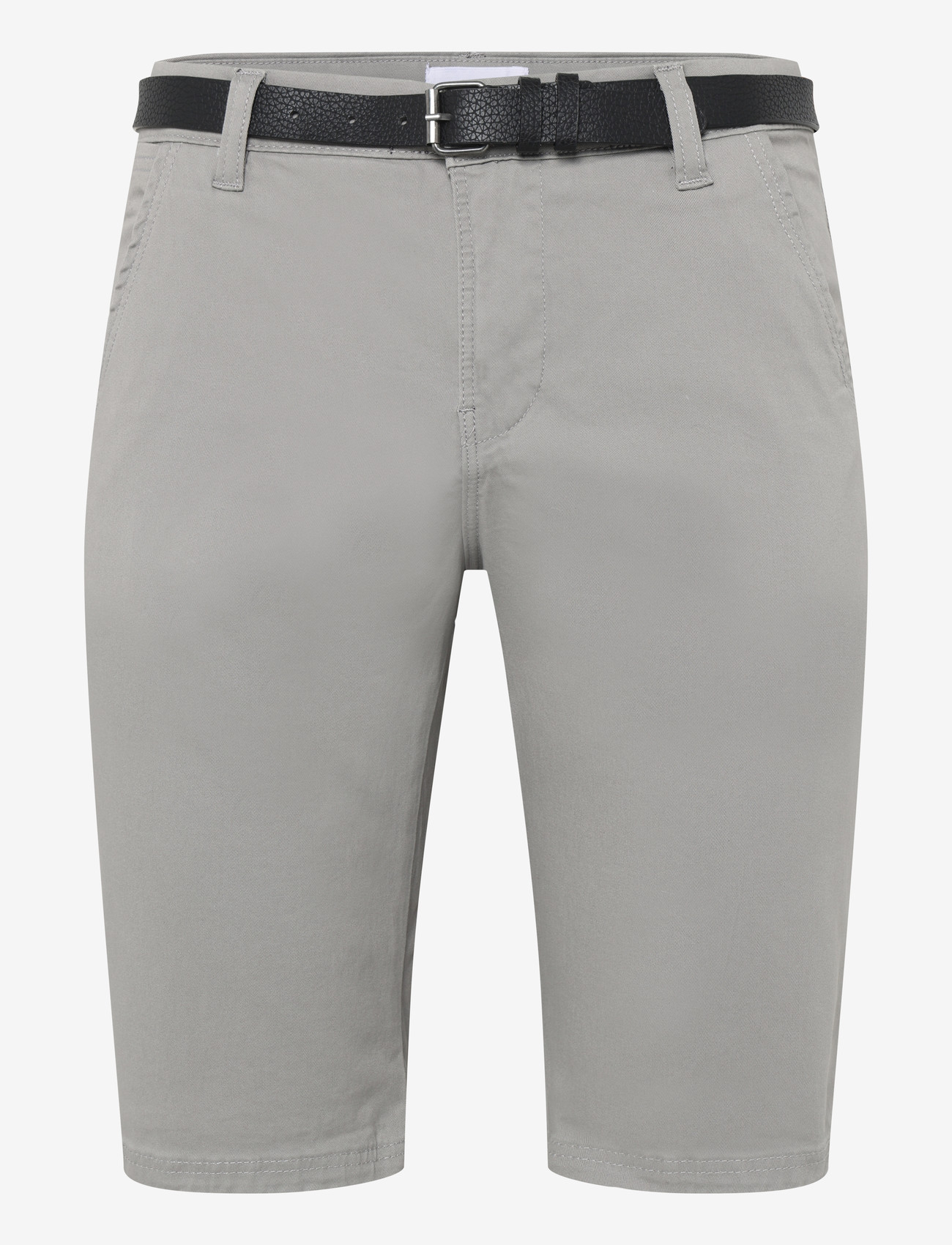 Lindbergh Classic chino shorts w?. belt - Slim fit - Chinos shorts - SILVER GREY / grey