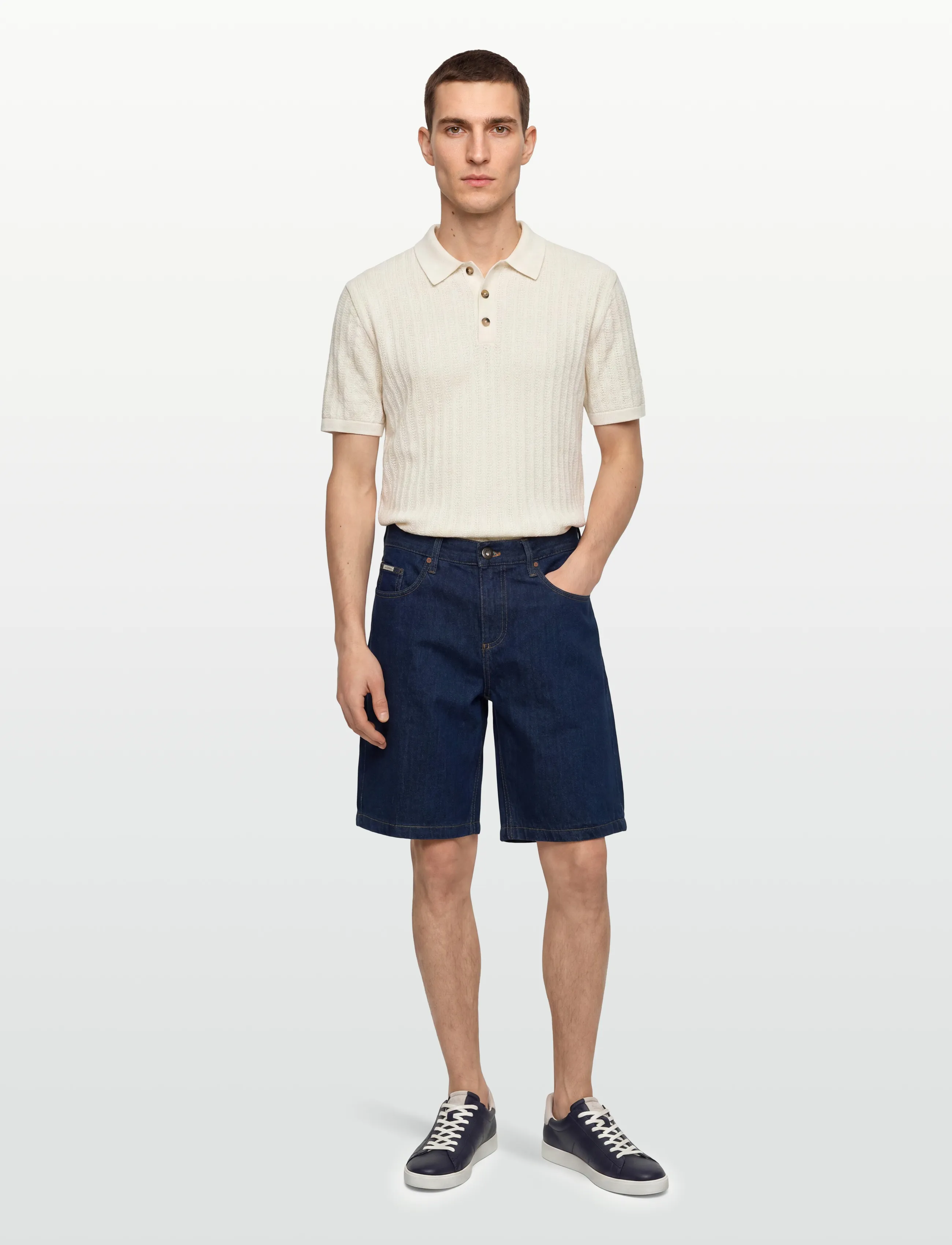 Lindbergh Loose Fit Shorts, Mænd, Løse Denim Shorts, Navy, Str: S