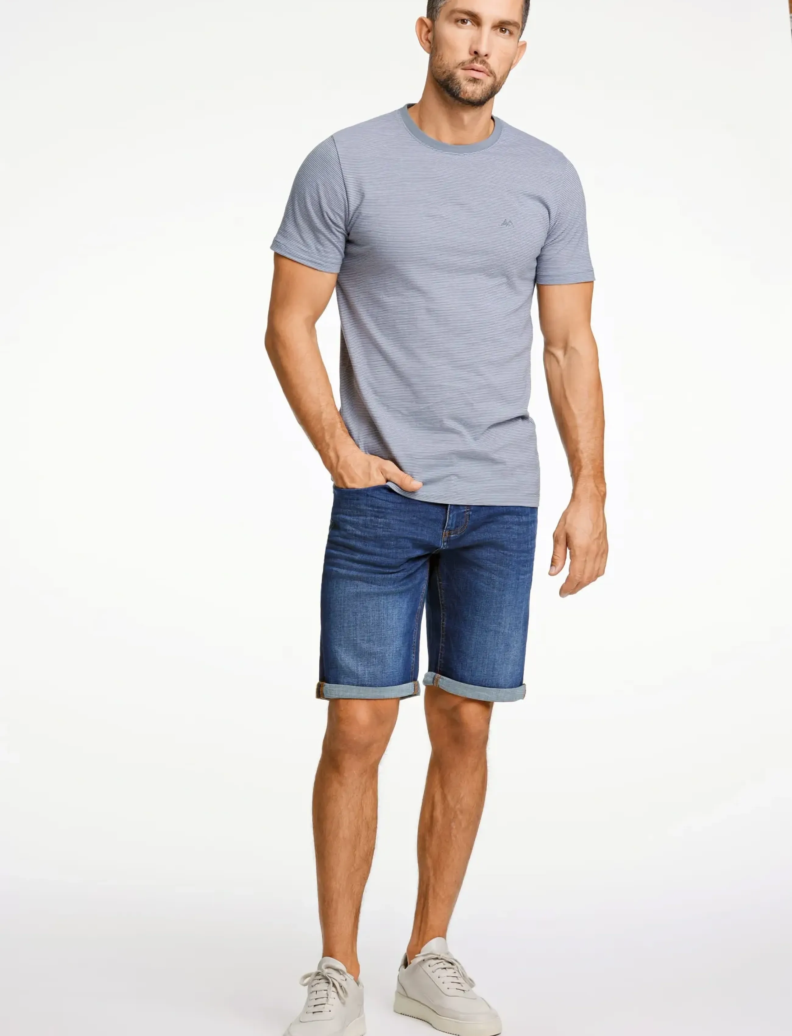 Lindbergh Superflex denim shorts - Kollektioner - HEAVY BLUE / silver