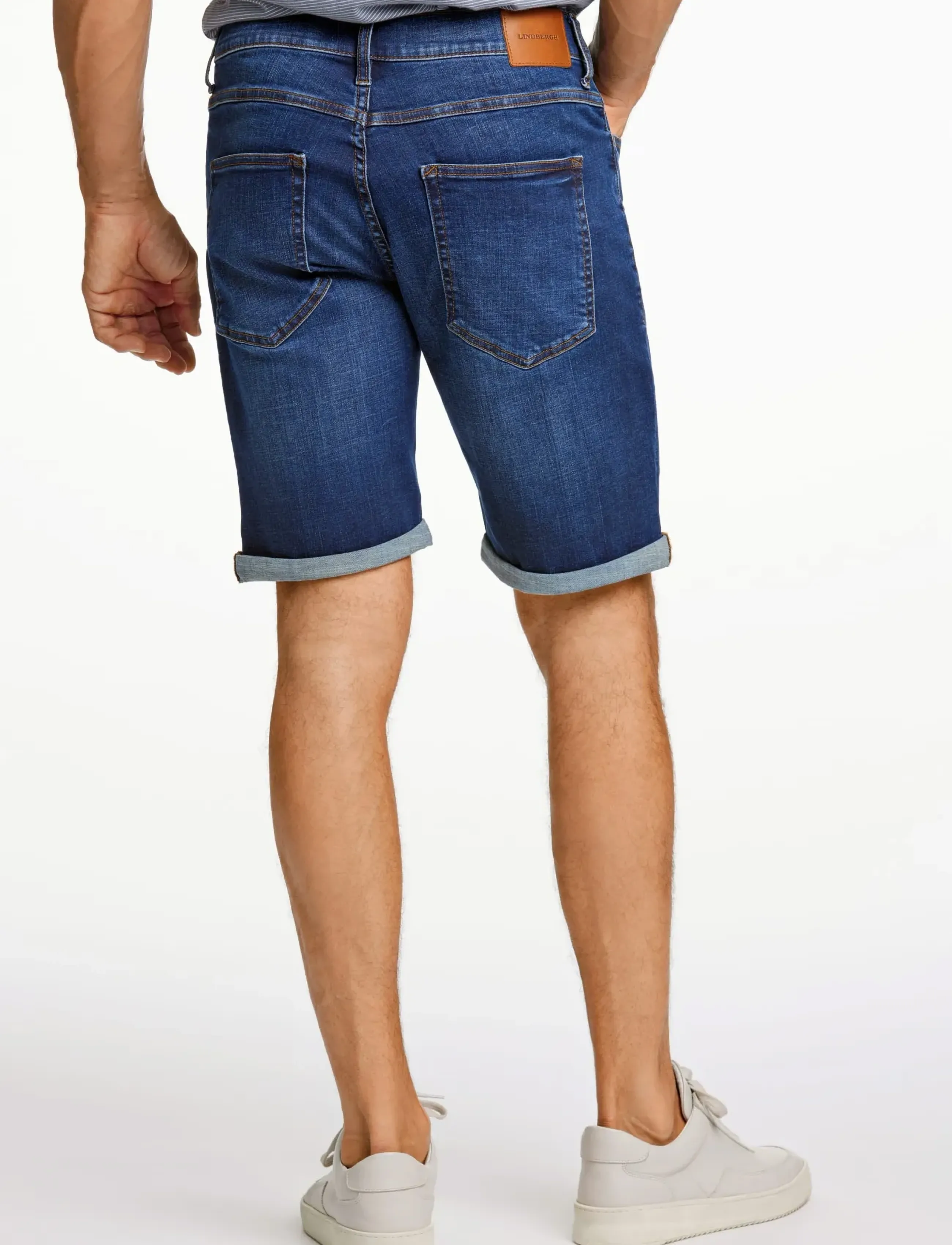 Lindbergh - Superflex denim shorts - denim shorts - heavy blue - 4