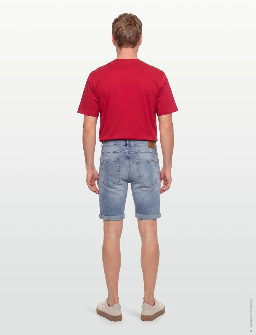 Lindbergh - Stretch denim shorts - jorts - sun bleached blue - 4