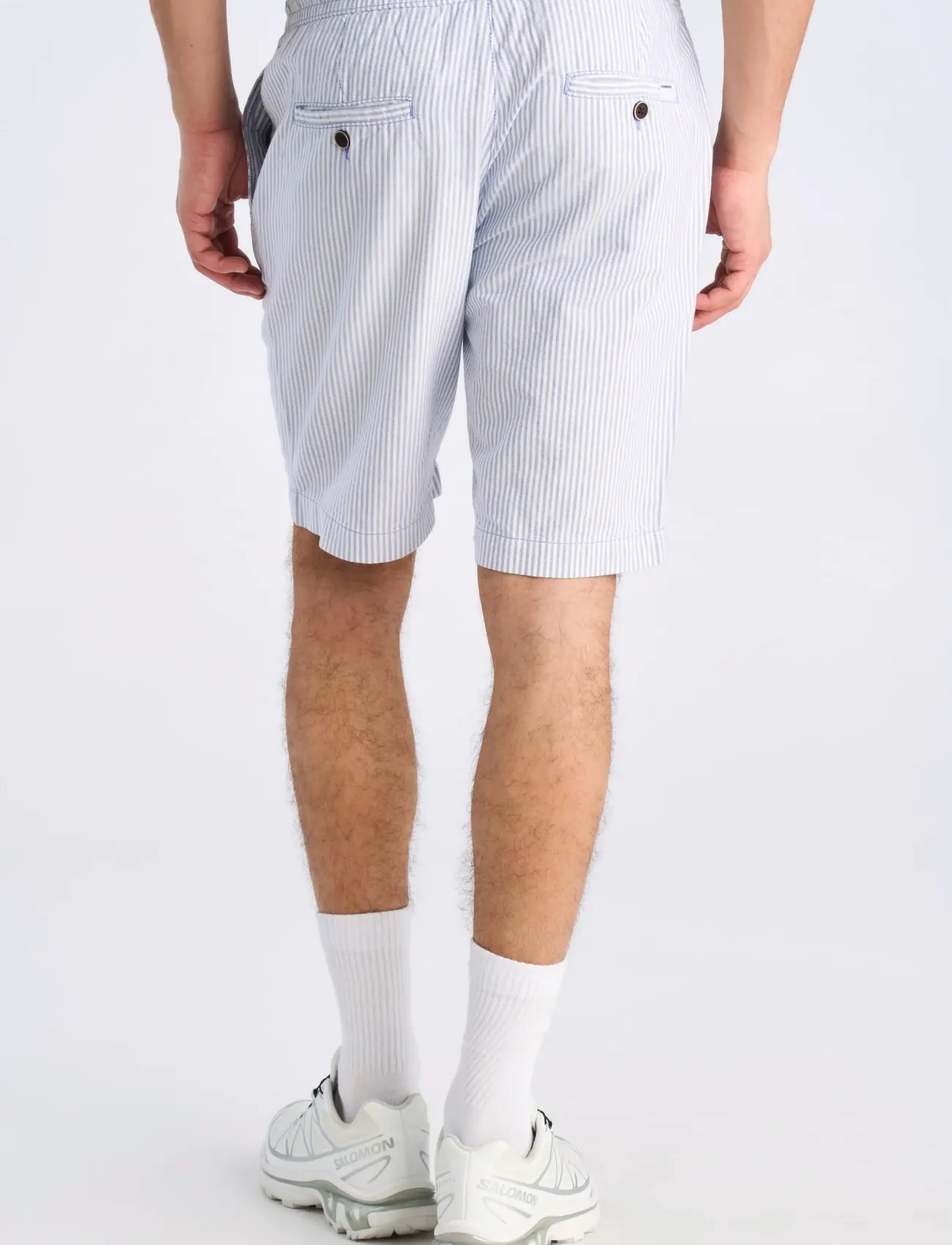 Lindbergh - Oxford drawstring shorts - casual shorts - blue stripe - 4