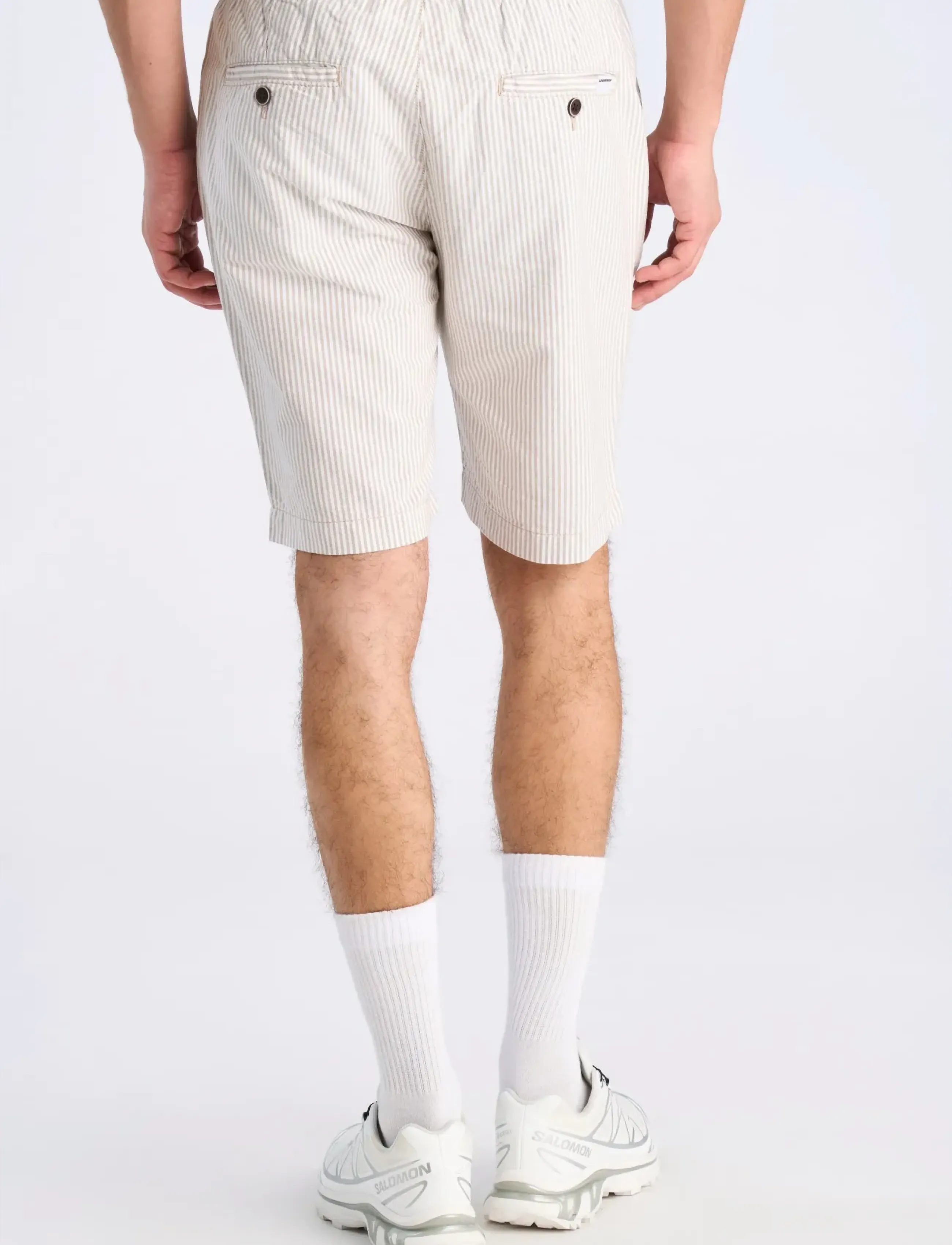 Lindbergh - Oxford drawstring shorts - lühikesed vabaajapüksid - sand stripe - 4