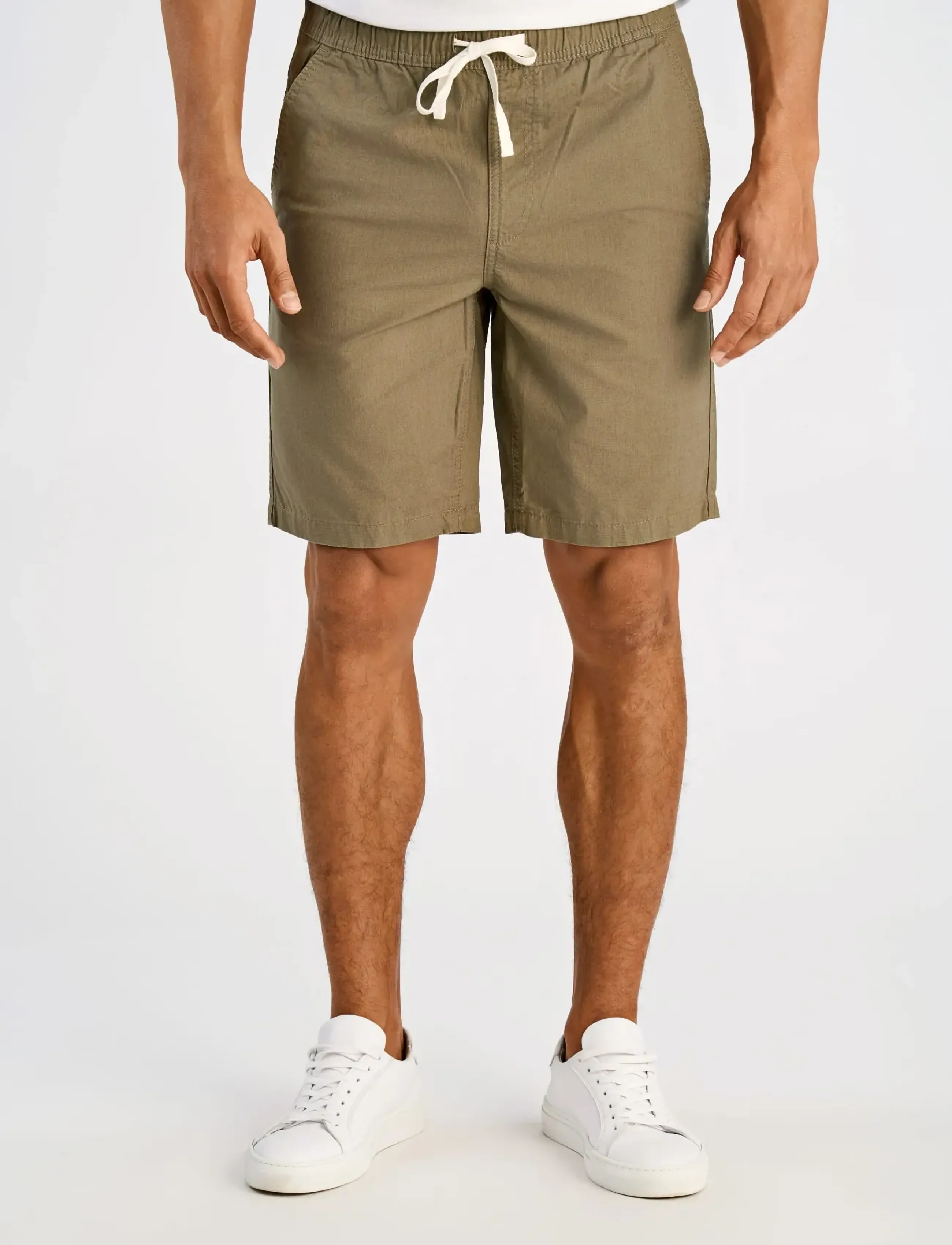 Lindbergh - Elastic waist shorts - laveste priser - army - 3