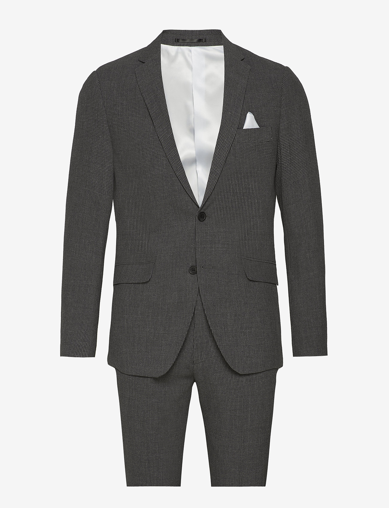 Lindbergh - Seersucker checked suit - grey check - 0