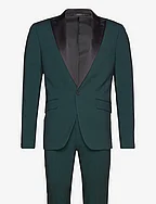 Responsibly made stretch tuxedo sui - BOTTLE GREEN