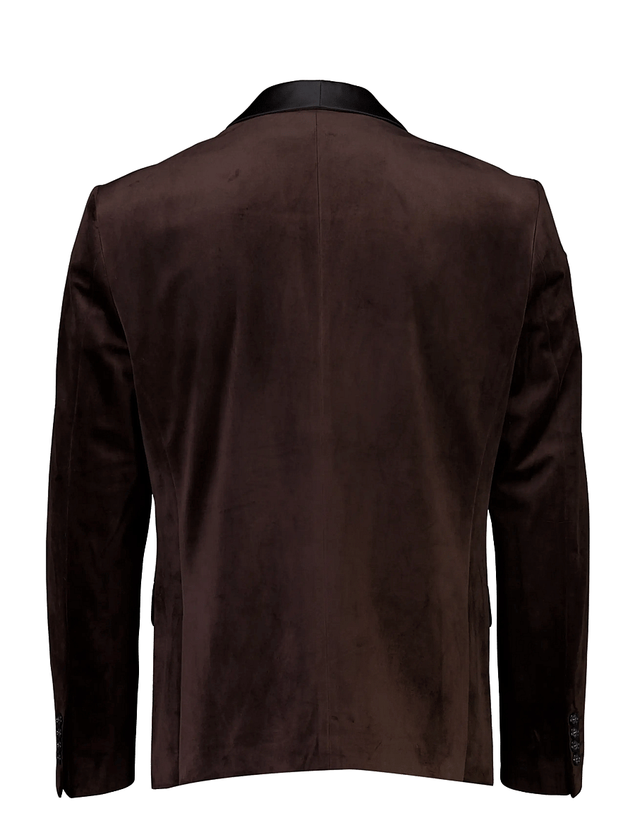 Lindbergh - Velvet tuxedo suit - smokingud - brown - 4