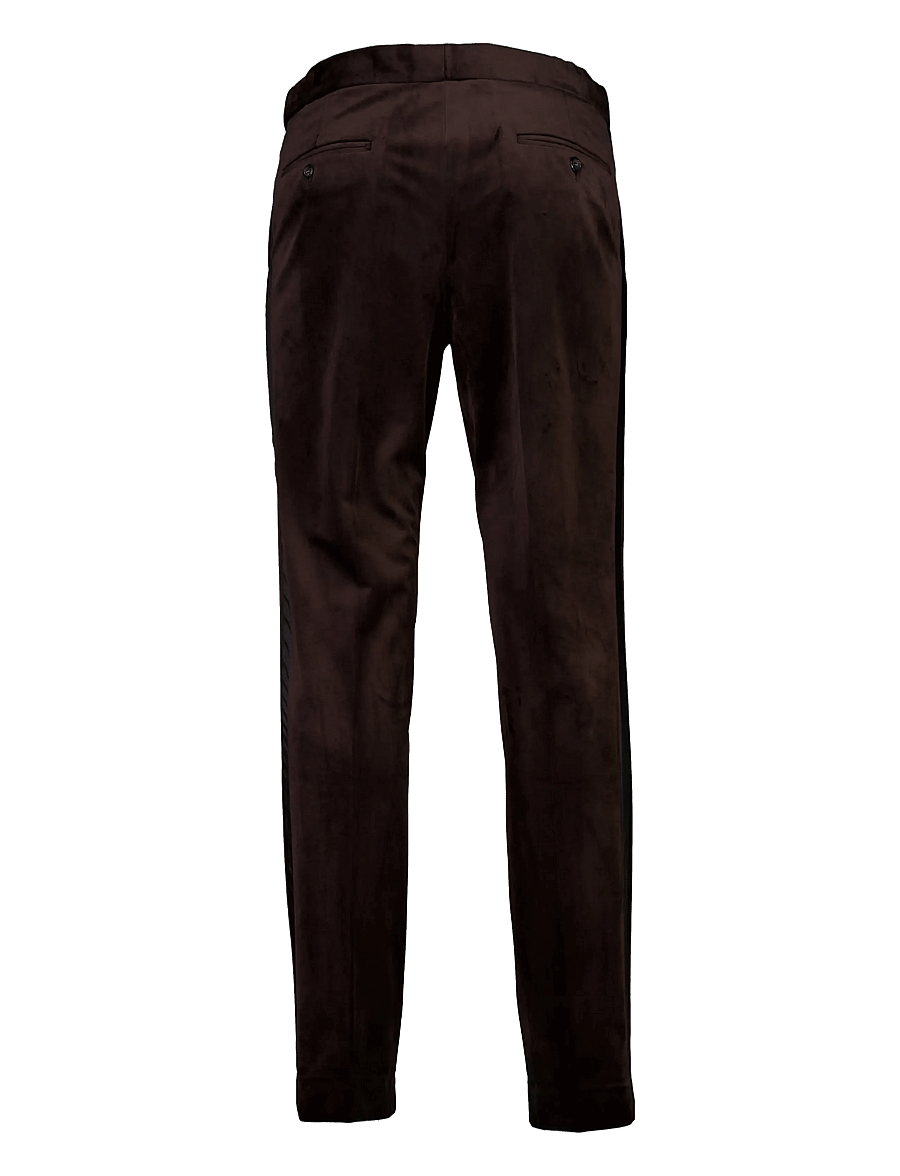 Lindbergh - Velvet tuxedo suit - smokingud - brown - 5