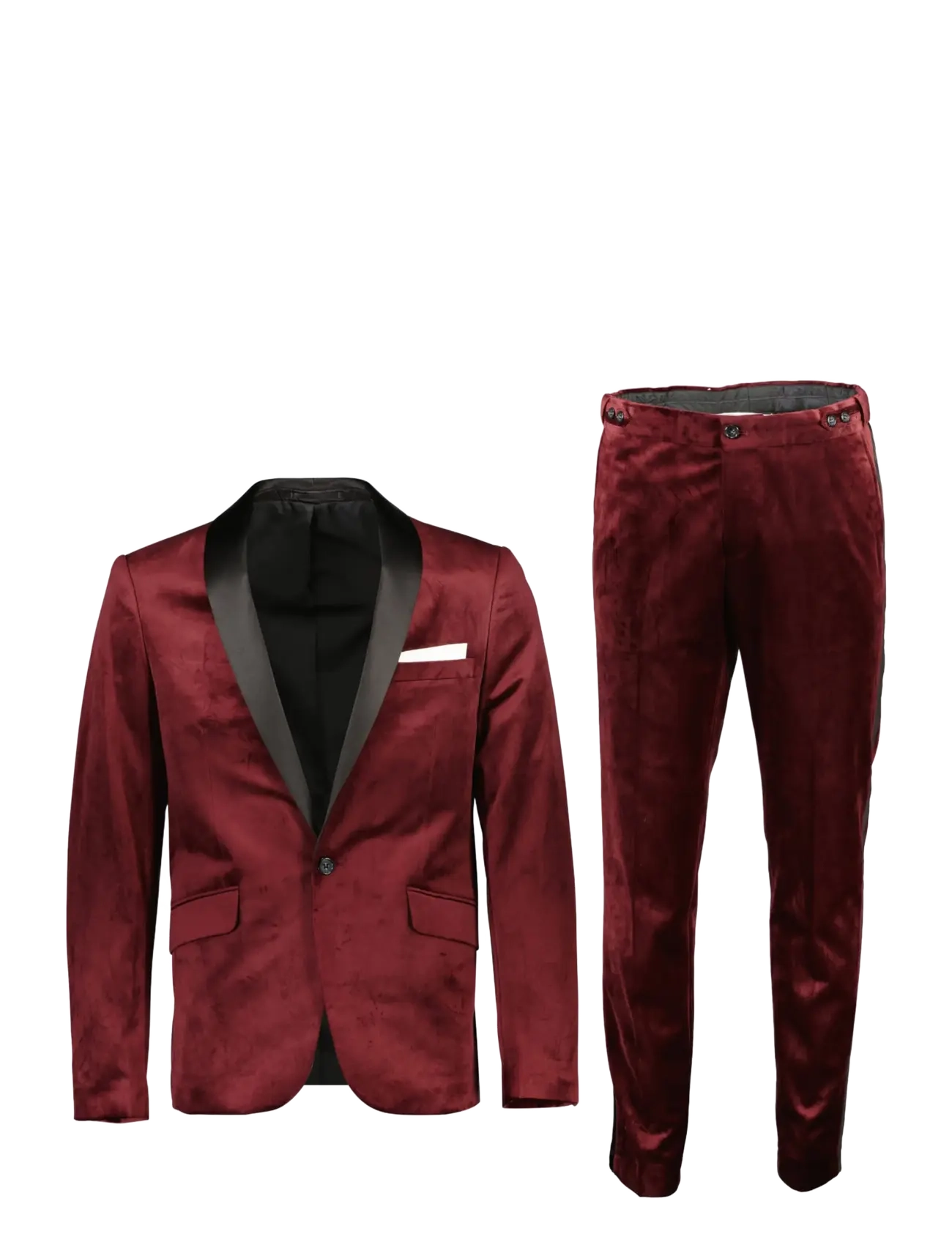 Lindbergh Velvet tuxedo suit - Riided - BURGUNDY / burgundy