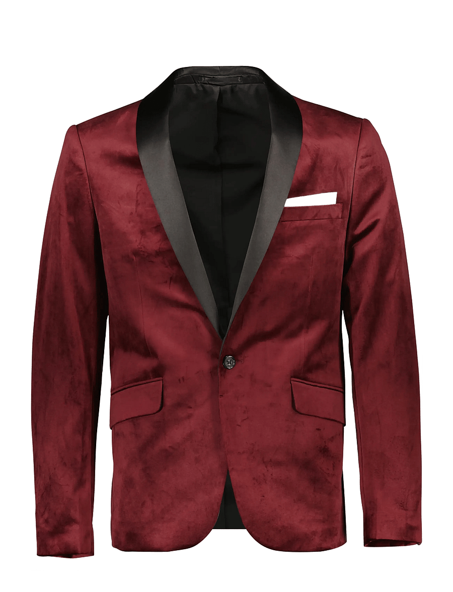 Lindbergh - Velvet tuxedo suit - smokingud - burgundy - 2