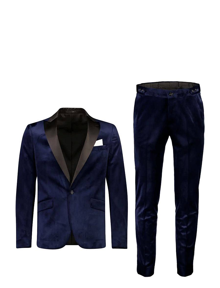 Lindbergh - Velvet tuxedo suit - smokings - dk blue - 1