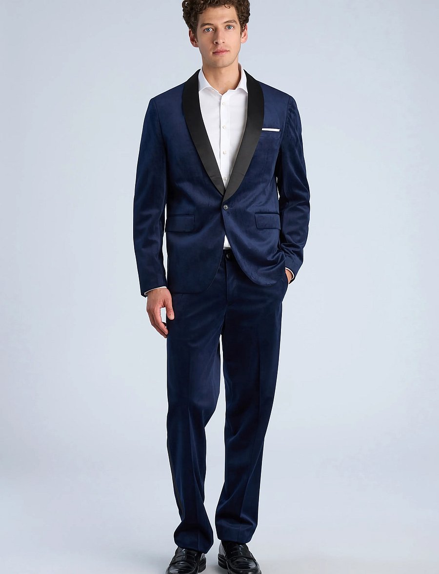 Lindbergh - Velvet tuxedo suit - smokings - dk blue - 0