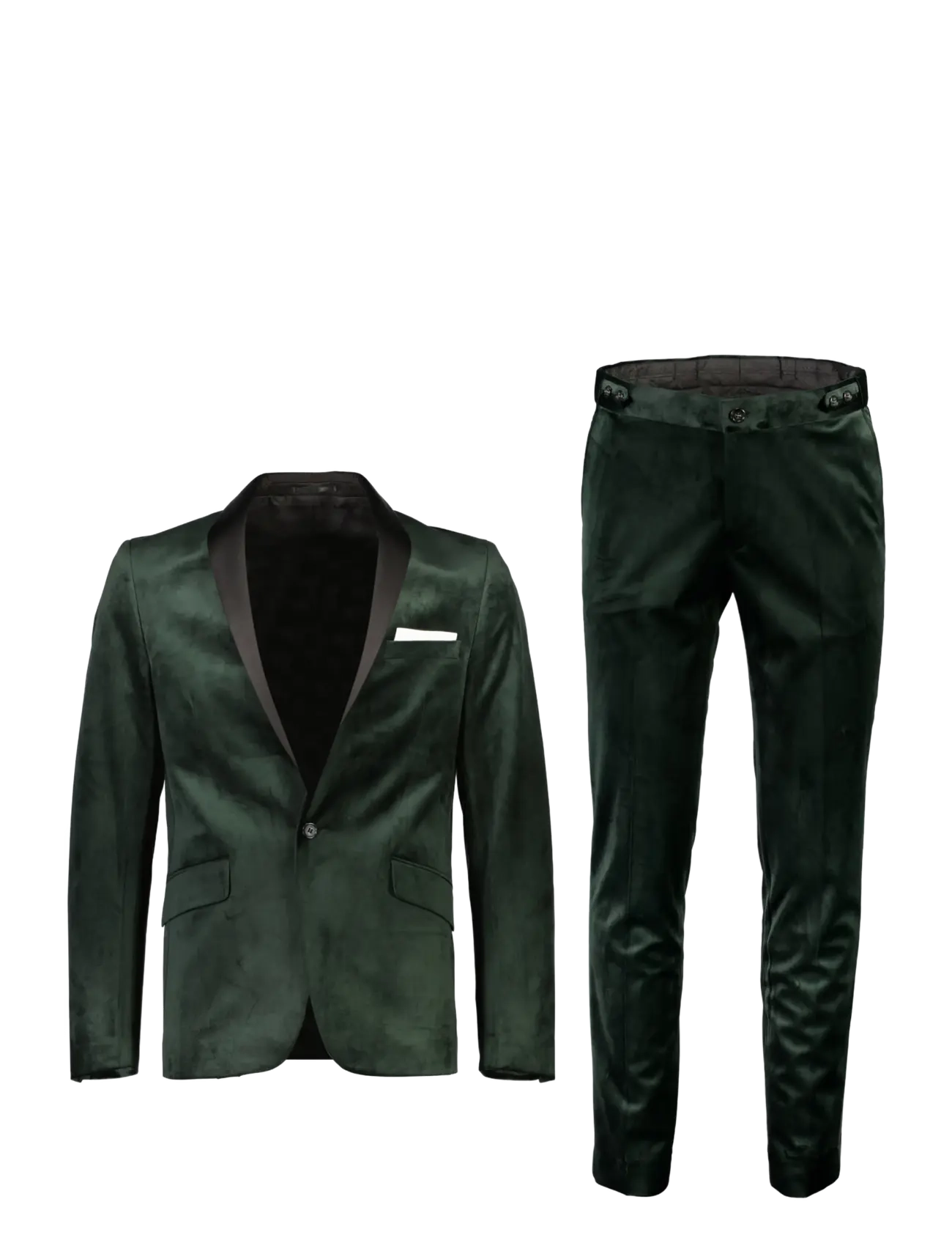Lindbergh Velvet tuxedo suit - Riided - DK GREEN / green