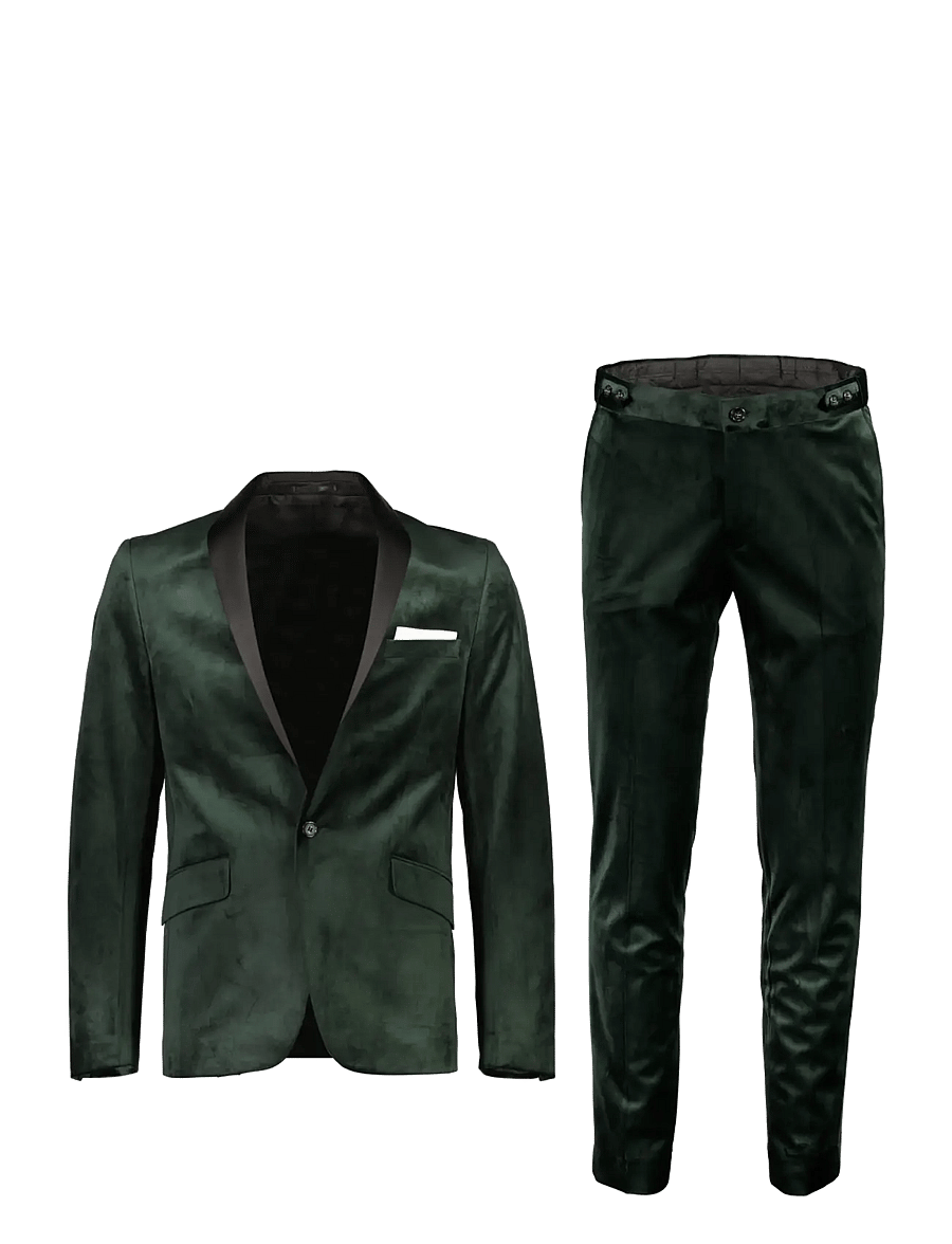 Lindbergh - Velvet tuxedo suit - smokingud - dk green - 1