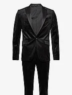 Velvet tuxedo suit - BLACK