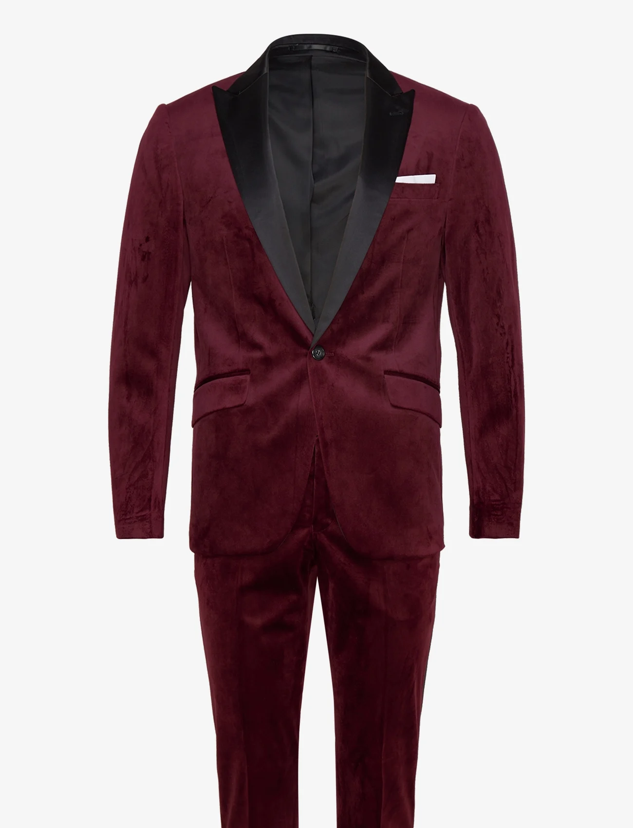 Lindbergh - Velvet tuxedo suit - dvieiliai kostiumai - burgundy - 0