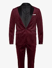 Lindbergh - Velvet tuxedo suit - Žaketes ar divrindu pogājumu - burgundy - 0