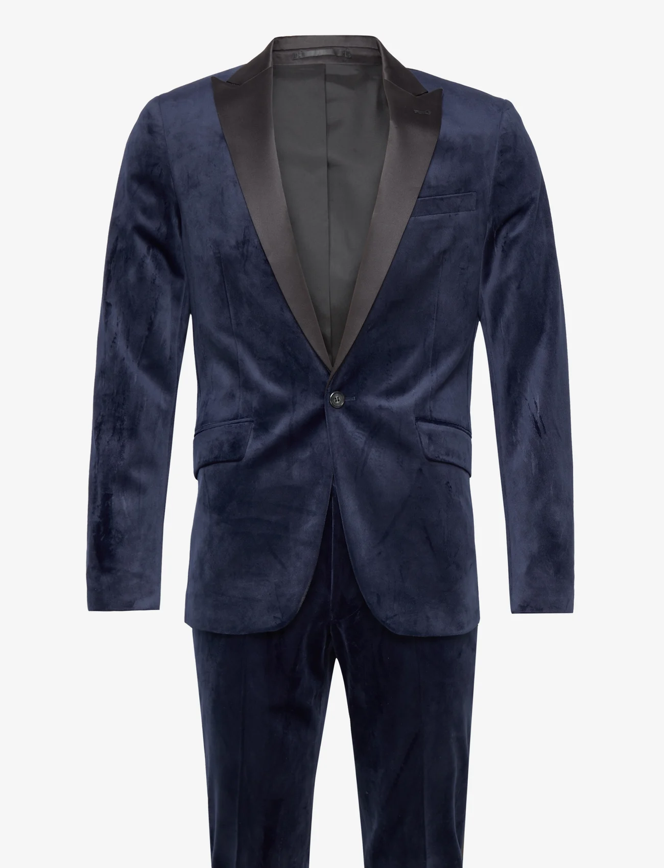 Lindbergh - Velvet tuxedo suit - dobbeltkneppede dresser - dk blue - 0
