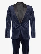 Velvet tuxedo suit - DK BLUE