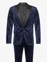 Lindbergh - Velvet tuxedo suit - dvieiliai kostiumai - dk blue - 0