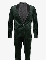 Lindbergh - Velvet tuxedo suit - Žaketes ar divrindu pogājumu - dk green - 0