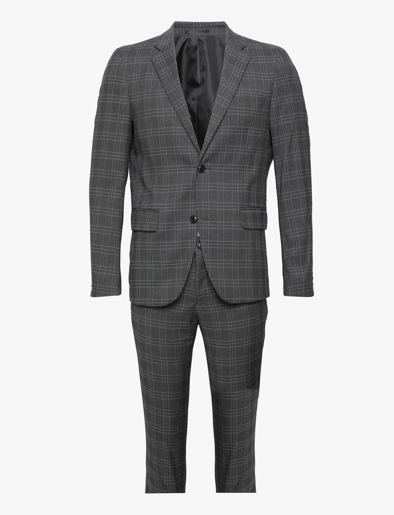 Lindbergh - Checked suit - kombinezony dwurzędowe - grey - 0