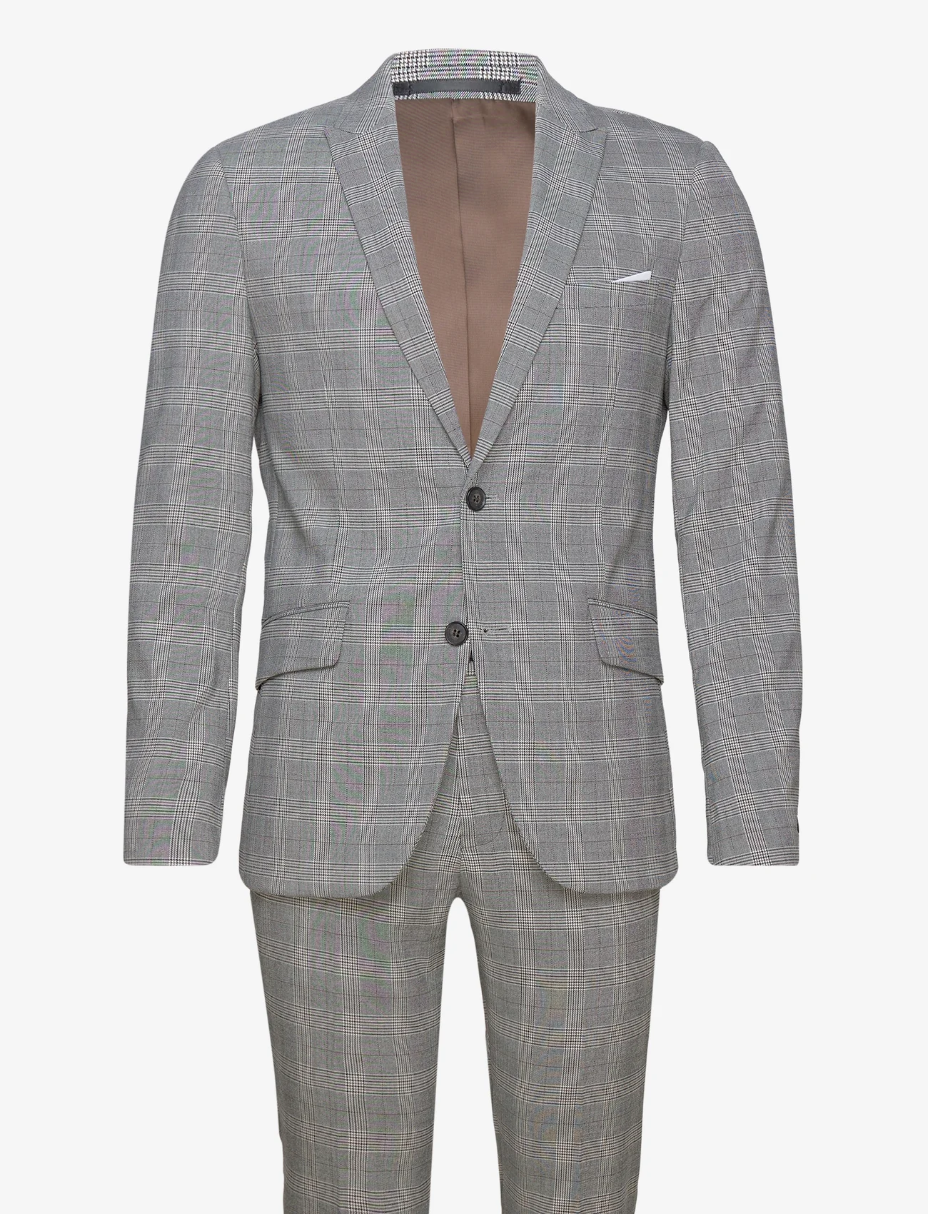 Lindbergh - Checked relaxed suit - zweireiher anzüge - brown - 0