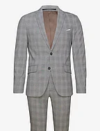 Checked relaxed suit - BROWN