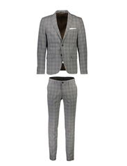 Lindbergh - Checked relaxed suit - dobbeltkneppede dresser - brown - 12