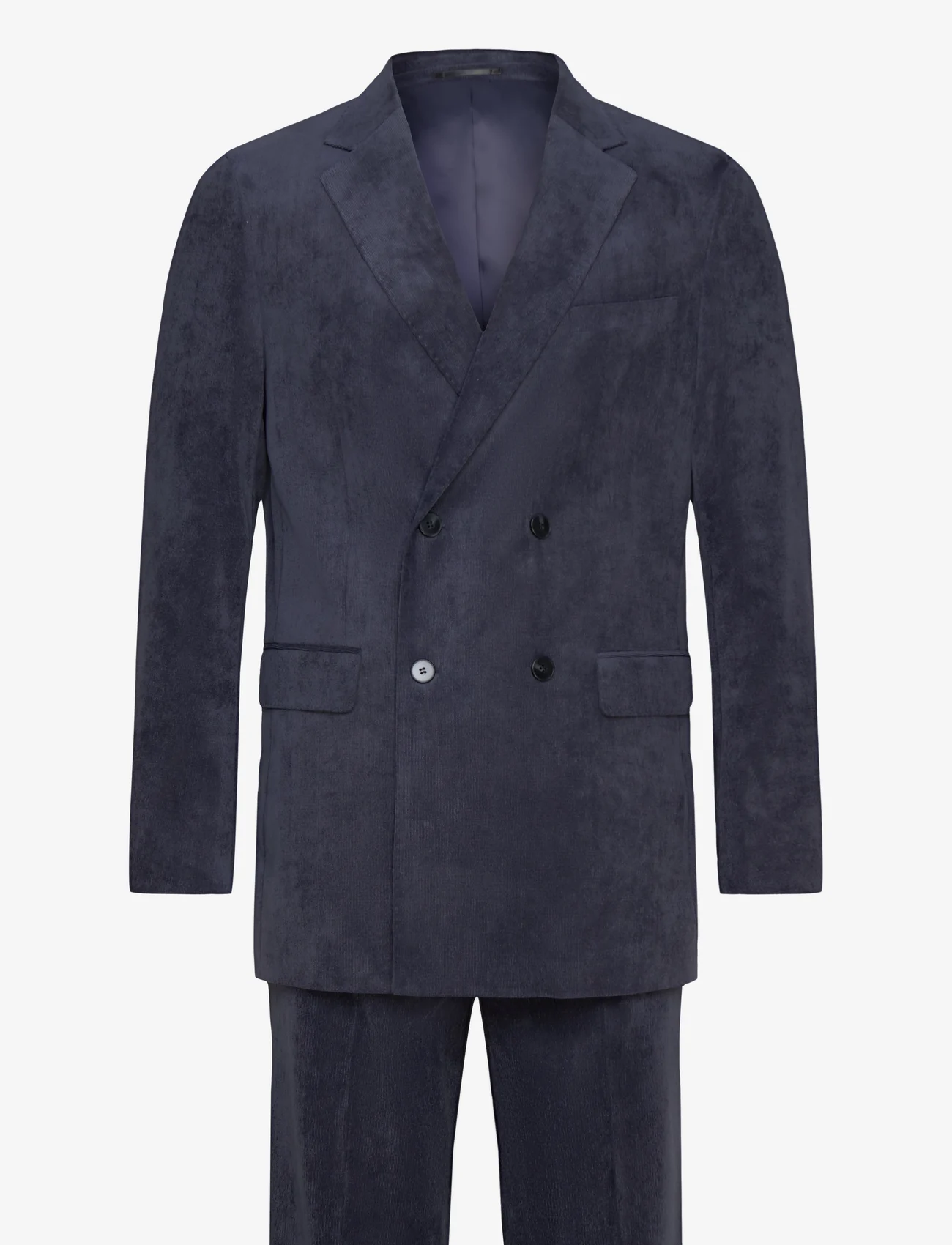 Lindbergh - Fine corduroy superflex DBsuit - double breasted suits - navy - 0