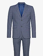 Checked stretch suit - BLUE