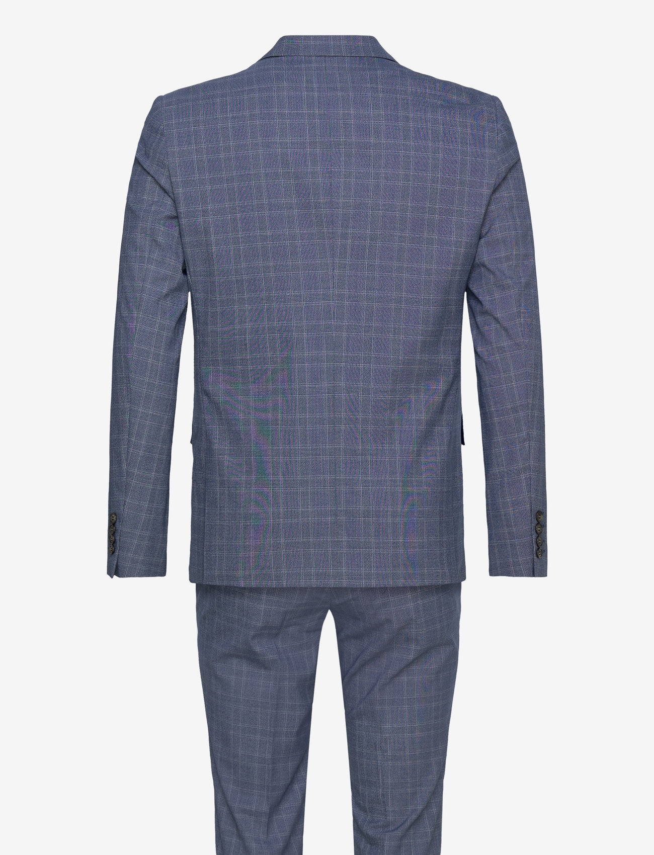 Lindbergh - Checked stretch suit - zweireiher anzüge - blue - 1