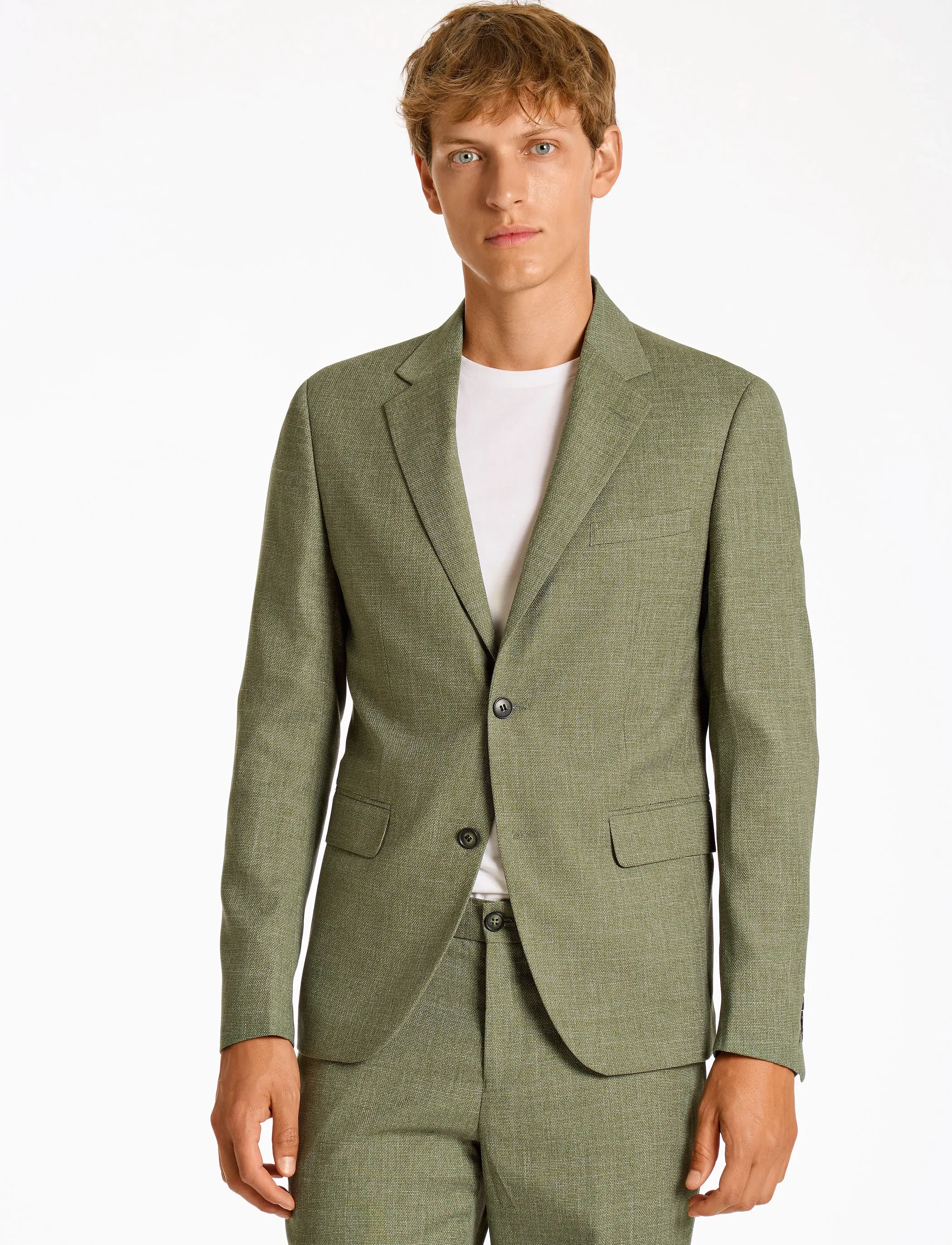 Lindbergh Structure stretch suit - Partywear - ARMY / khaki/green