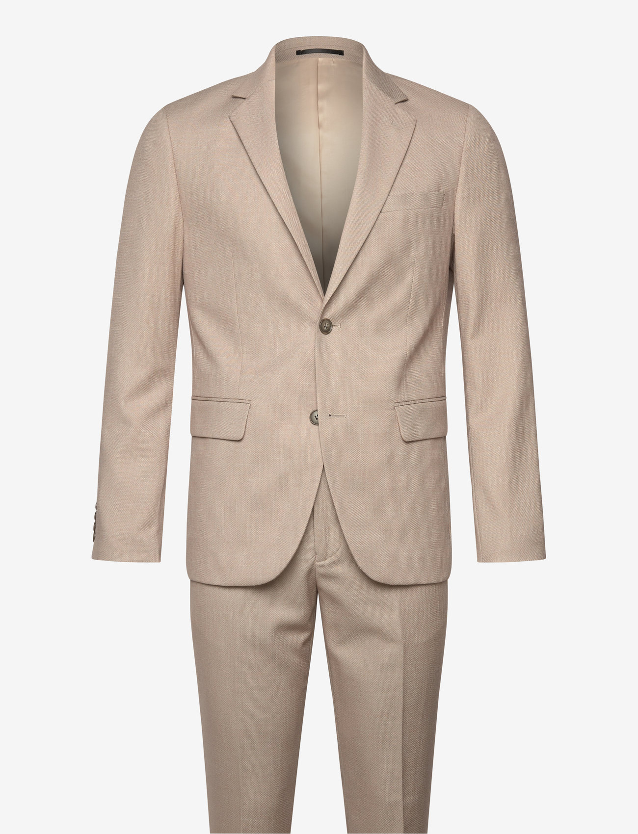 Lindbergh - Structure stretch suit - suits - lt sand - 1