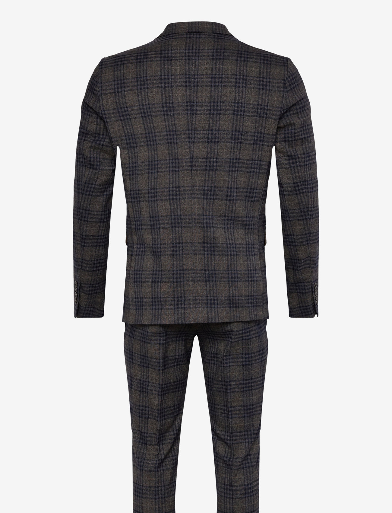 Lindbergh - Checked stretch suit - zweireiher anzüge - dk brown - 1