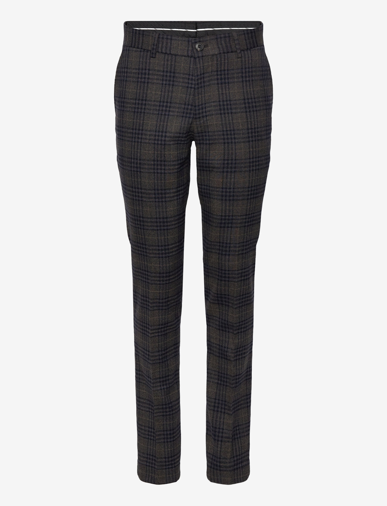 Lindbergh - Checked stretch suit - zweireiher anzüge - dk brown - 2