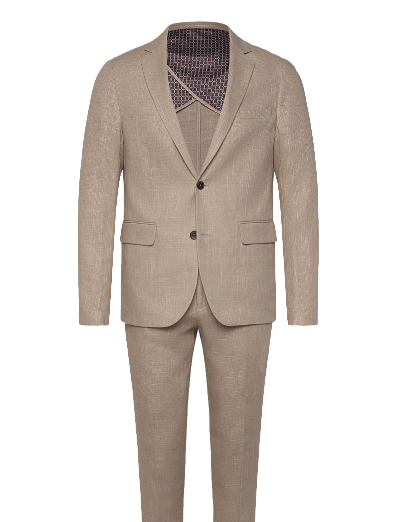 Lindbergh - Linen structure suitLinen structure suit - kostymer - sand - 0