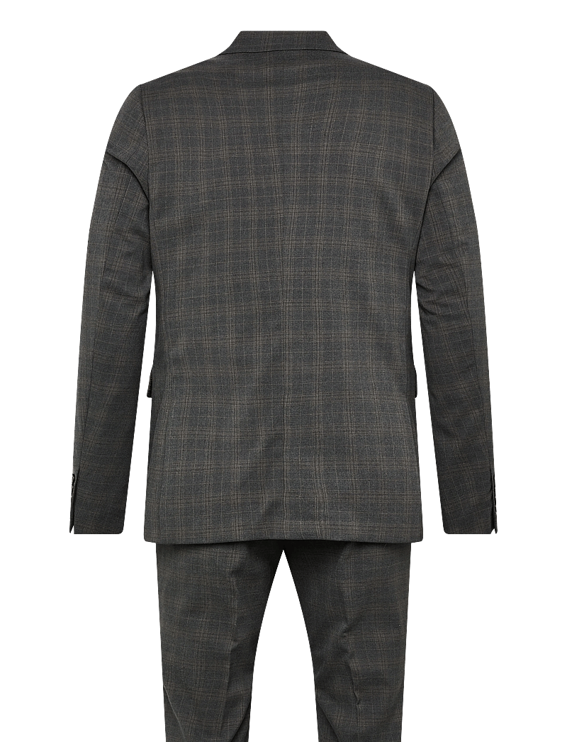 Lindbergh - Checked melange suit - anzüge - dk grey mel - 1